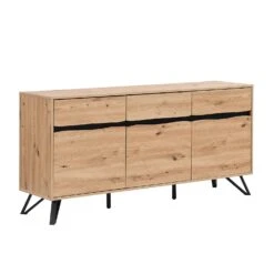 Weston Oak Effect 3 Door 3 Drawer Large Sideboard 23 Weston Oak Effect 3 Door 3 Drawer Large Sideboard -Daals Shop BSD 077 OAK 2