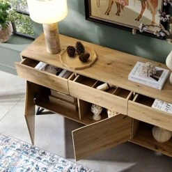 Weston Oak Effect 3 Door 3 Drawer Large Sideboard 18 Weston Oak Effect 3 Door 3 Drawer Large Sideboard -Daals Shop BSD 077 OAK scene2