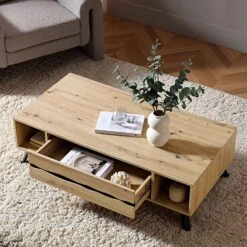 Weston Oak Effect Coffee Table 15 Weston Oak Effect Coffee Table -Daals Shop BSD 079 OAK scene3