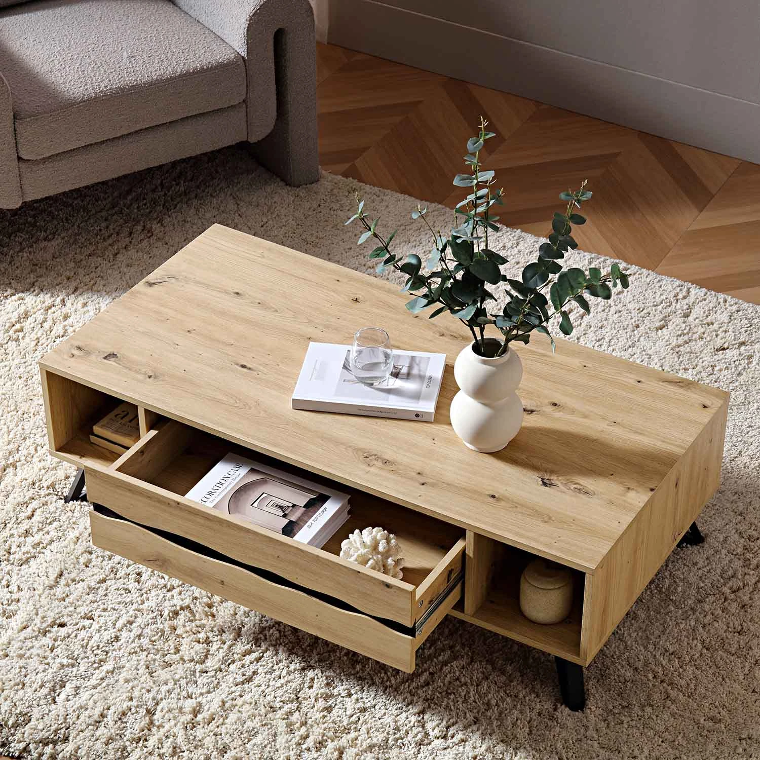 Weston Oak Effect Coffee Table 4 Weston Oak Effect Coffee Table - Image 3