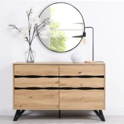 Weston Oak Effect 6 Drawer Chest Of Drawers 18 Weston Oak Effect 6 Drawer Chest Of Drawers -Daals Shop BSD 080 OAK Second