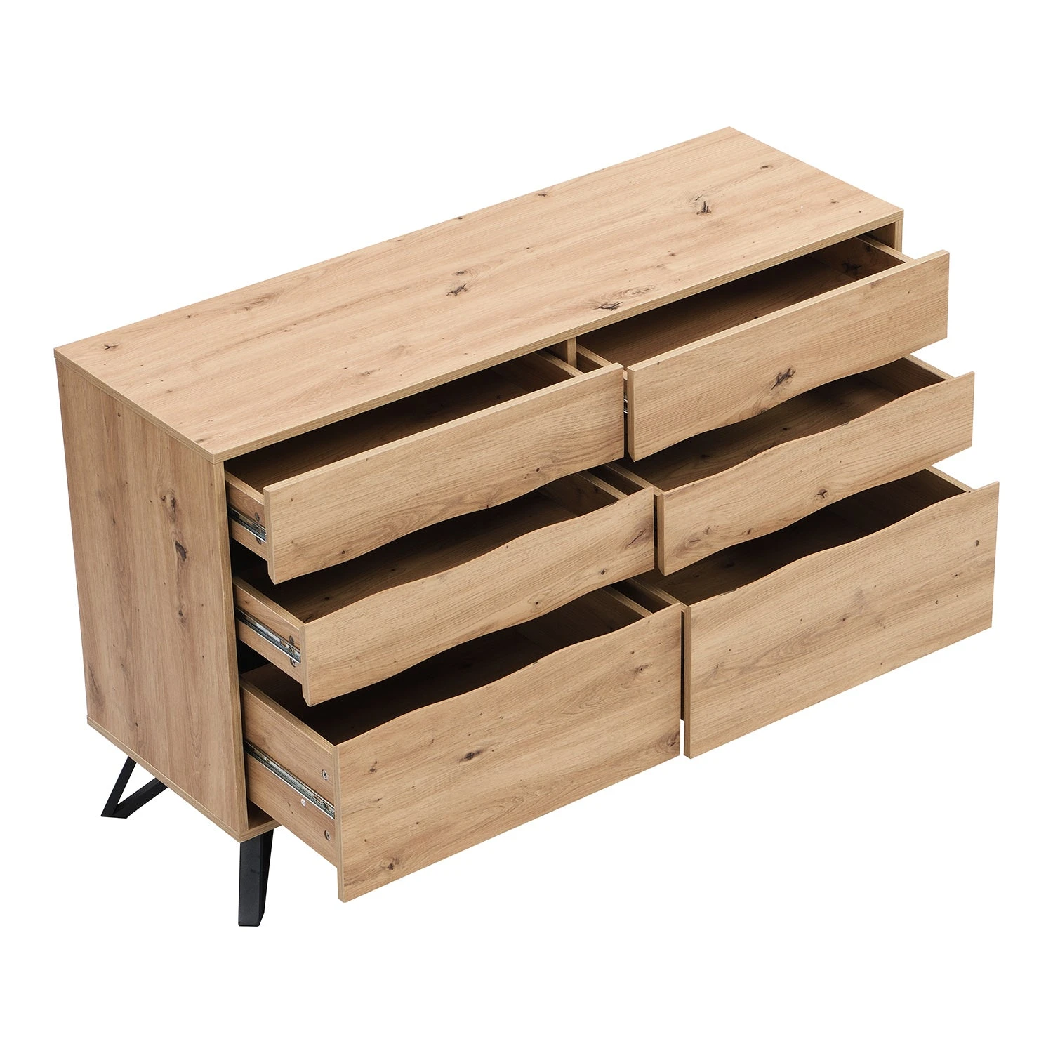 Weston Oak Effect 6 Drawer Chest Of Drawers 11 Weston Oak Effect 6 Drawer Chest Of Drawers - Image 9