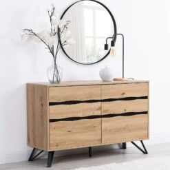 Weston Oak Effect 6 Drawer Chest Of Drawers 19 Weston Oak Effect 6 Drawer Chest Of Drawers -Daals Shop BSD 080 OAK scene1