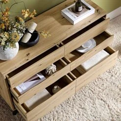 Weston Oak Effect 6 Drawer Chest Of Drawers 17 Weston Oak Effect 6 Drawer Chest Of Drawers -Daals Shop BSD 080 OAK scene2