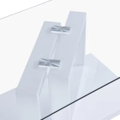 Lucent White High Gloss And Glass Top Coffee Table -Daals Shop BSD 083 WHITE detail1