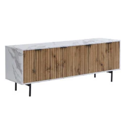 Aspen Oak And Marble Effect 150cm Wide TV Unit 22 Aspen Oak And Marble Effect 150cm Wide TV Unit -Daals Shop BSD 084 product