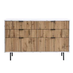 Aspen Oak And Marble Effect 6-Drawer Chest Of Drawers 20 Aspen Oak And Marble Effect 6-Drawer Chest Of Drawers -Daals Shop BSD 085 1