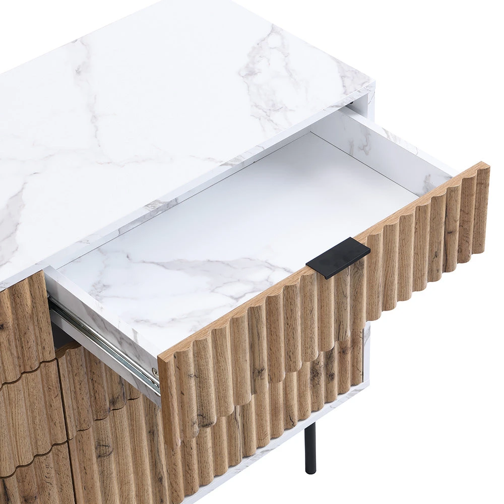 Aspen Oak And Marble Effect 6-Drawer Chest Of Drawers 14 Aspen Oak And Marble Effect 6-Drawer Chest Of Drawers - Image 12