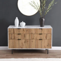 Aspen Oak And Marble Effect 6-Drawer Chest Of Drawers 19 Aspen Oak And Marble Effect 6-Drawer Chest Of Drawers -Daals Shop BSD 085 main