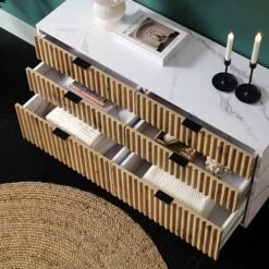 Aspen Oak And Marble Effect 6-Drawer Chest Of Drawers 17 Aspen Oak And Marble Effect 6-Drawer Chest Of Drawers -Daals Shop BSD 085 scene3