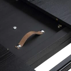 BERN Extending Round Dining Table With Metal Legs, Black -Daals Shop BSD 092 BLACK detail2