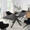 Varden Black Ceramic Extending Dining Table -Daals Shop BSD 094 BLACK main