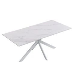Varden White Ceramic Extending Dining Table 16 Varden White Ceramic Extending Dining Table -Daals Shop BSD 094 WHITE 1