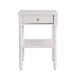Aldwinke Beige Bobbin 1 Drawer Side Table 14 Aldwinke Beige Bobbin 1 Drawer Side Table -Daals Shop BSD 097 BEIGE WB1