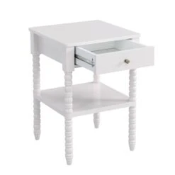 Aldwinke Beige Bobbin 1 Drawer Side Table 17 Aldwinke Beige Bobbin 1 Drawer Side Table -Daals Shop BSD 097 BEIGE WB3
