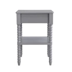 Aldwinke Dark Grey Bobbin 1 Drawer Side Table -Daals Shop BSD 097 DARKGREY WB4