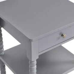 Aldwinke Dark Grey Bobbin 1 Drawer Side Table -Daals Shop BSD 097 DARKGREY detail2