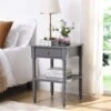 Aldwinke Dark Grey Bobbin 1 Drawer Side Table -Daals Shop BSD 097 DARKGREY main