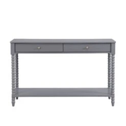 Aldwinke Dark Grey Bobbin 2 Drawer Large Console Table -Daals Shop BSD 098 DARKGREY WB1