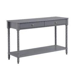 Aldwinke Dark Grey Bobbin 2 Drawer Large Console Table -Daals Shop BSD 098 DARKGREY WB2