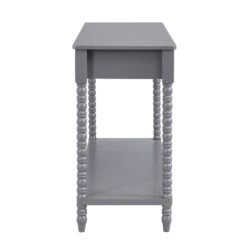 Aldwinke Dark Grey Bobbin 2 Drawer Large Console Table -Daals Shop BSD 098 DARKGREY WB4