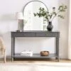 Aldwinke Dark Grey Bobbin 2 Drawer Large Console Table 2 Aldwinke Dark Grey Bobbin 2 Drawer Large Console Table -Daals Shop BSD 098 DARKGREY main