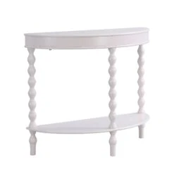 Aldwinke Beige Bobbin Demilune Console Table -Daals Shop BSD 099 BEIGE WB1