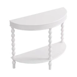 Aldwinke Beige Bobbin Demilune Console Table -Daals Shop BSD 099 BEIGE WB2