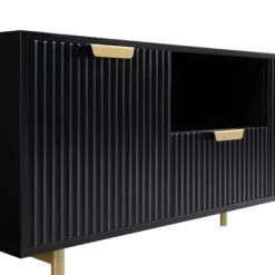 Richmond Ridged 120cm Wide TV Media Unit, Matte Black -Daals Shop BSD 106 BLACK detail1