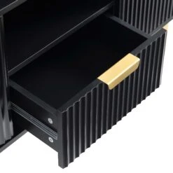 Richmond Ridged 120cm Wide TV Media Unit, Matte Black -Daals Shop BSD 106 BLACK detail2