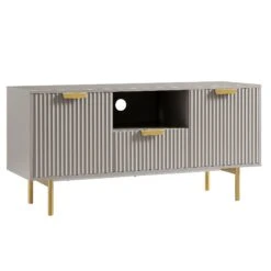 Richmond Ridged 120cm Wide TV Media Unit, Matte Taupe -Daals Shop BSD 106 TAUPE WB2