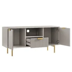 Richmond Ridged 120cm Wide TV Media Unit, Matte Taupe -Daals Shop BSD 106 TAUPE WB3