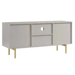Richmond Ridged 120cm Wide TV Media Unit, Matte Taupe -Daals Shop BSD 106 TAUPE WB5