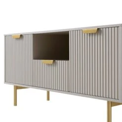 Richmond Ridged 120cm Wide TV Media Unit, Matte Taupe -Daals Shop BSD 106 TAUPE detail1