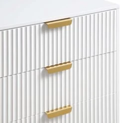 Richmond Ridged Wide Chest Of 6 Drawers, Matte White -Daals Shop BSD 107 WHITE detail1