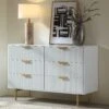 Richmond Ridged Wide Chest Of 6 Drawers, Matte White 1 Richmond Ridged Wide Chest Of 6 Drawers, Matte White -Daals Shop BSD 107 WHITE main