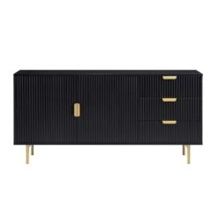Richmond Ridged Large Sideboard, Matte Black -Daals Shop BSD 108 BLACK WB1