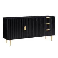Richmond Ridged Large Sideboard, Matte Black -Daals Shop BSD 108 BLACK WB2