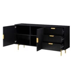 Richmond Ridged Large Sideboard, Matte Black -Daals Shop BSD 108 BLACK WB3