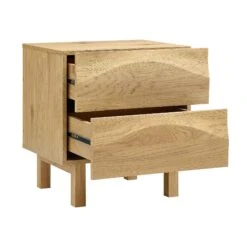 Moriko 2 Drawer Bedside Table -Daals Shop BSD 113 OAK WB3
