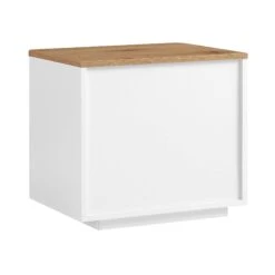 Agnes Curved Edge 2 Drawer Bedside Table -Daals Shop BSD 117 WHITE OAK WB6