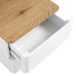 Agnes Curved Edge 2 Drawer Bedside Table -Daals Shop BSD 117 WHITE OAK detail3