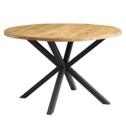 BERN Natural Curved Edge Solid Oak Dining Table -Daals Shop BSD 120 OAK WB1