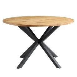 BERN Natural Curved Edge Solid Oak Dining Table -Daals Shop BSD 120 OAK WB3