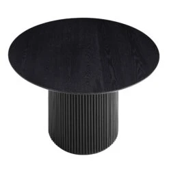 Maru Round Oak Pedestal Dining Table, Black 15 Maru Round Oak Pedestal Dining Table, Black -Daals Shop BSD 134 BLACK WB1