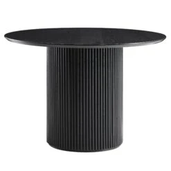 Maru Round Oak Pedestal Dining Table, Black 14 Maru Round Oak Pedestal Dining Table, Black -Daals Shop BSD 134 BLACK WB2