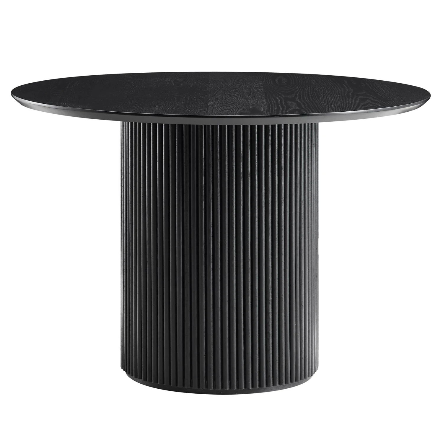 Maru Round Oak Pedestal Dining Table, Black 5 Maru Round Oak Pedestal Dining Table, Black - Image 3