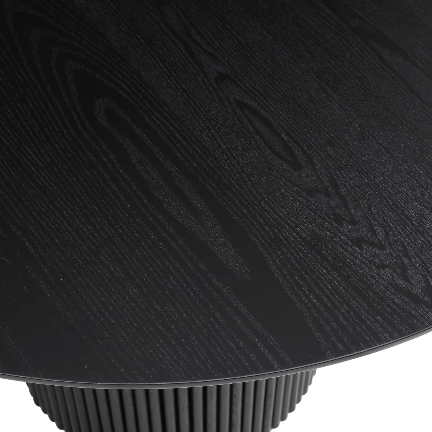 Maru Round Oak Pedestal Dining Table, Black 11 Maru Round Oak Pedestal Dining Table, Black - Image 9