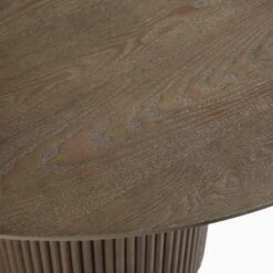 Maru Round Oak Pedestal Dining Table, Silver Oak -Daals Shop BSD 134 SILK detail1