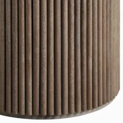 Maru Round Oak Pedestal Dining Table, Silver Oak -Daals Shop BSD 134 SILK detail3
